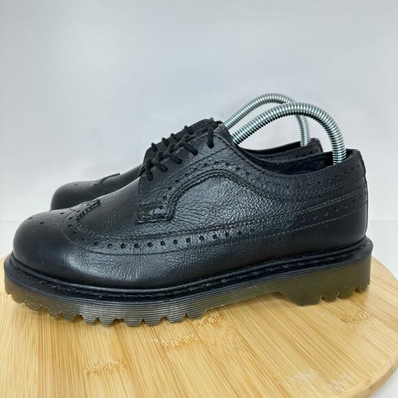 Dr. Martens 3989 Brogue Wingtip Pebble Leather Dress Shoe AirWair Classic Mens 7 - Picture 3 of 7